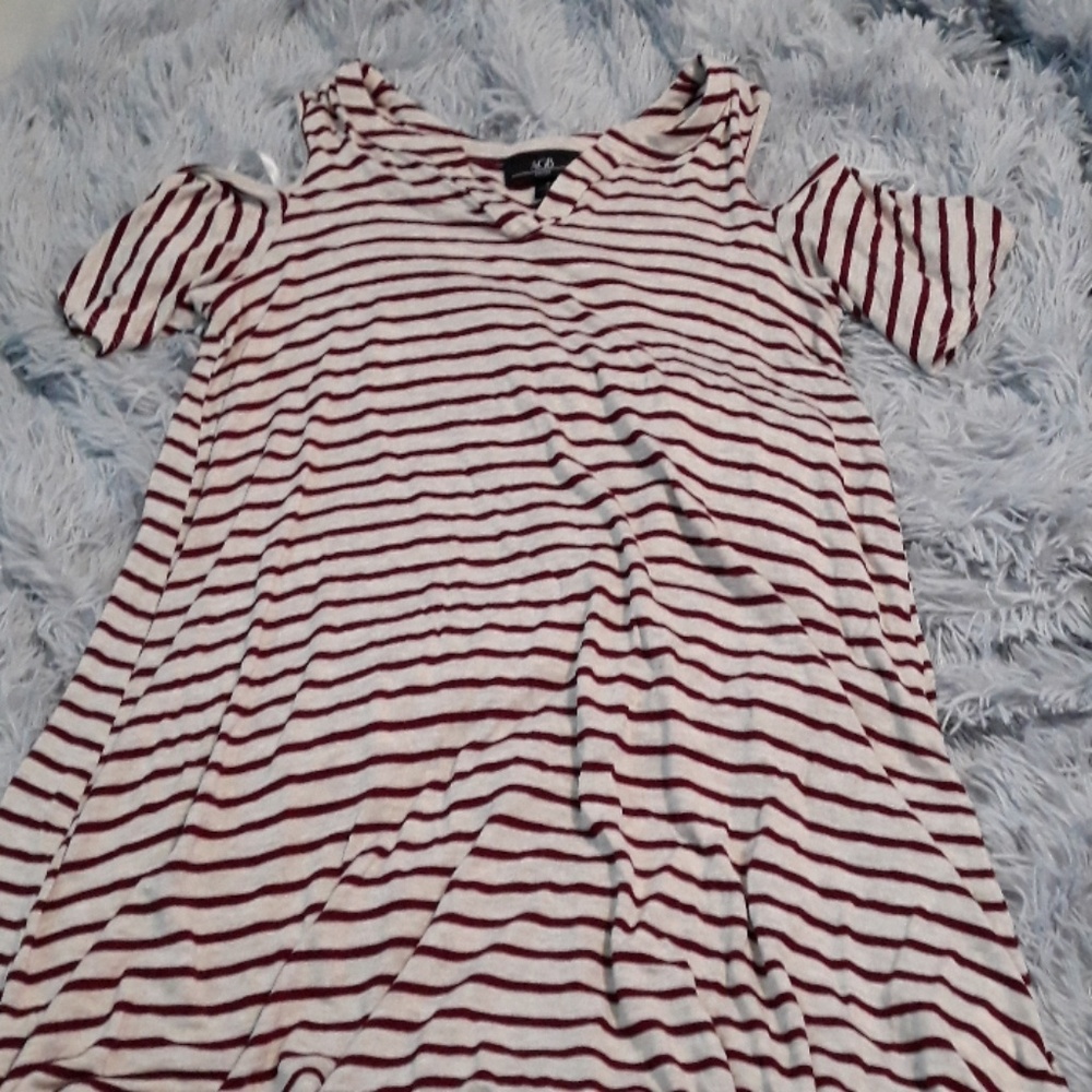 Maroon striped dress